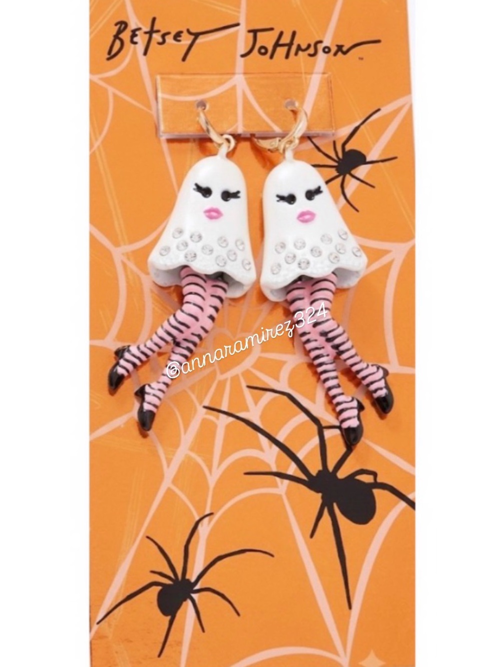 NWT ⚜️🖤⚜️ BETSEY JOHNSON HALLOWEEN GHOST DANGLE EARRINGS